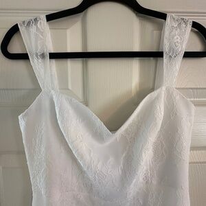 White lace midi dress /wedding